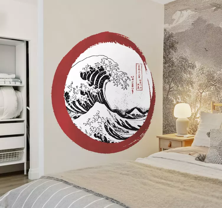 The great wave of Kanagawa wall sticker for bedroom - TenStickers