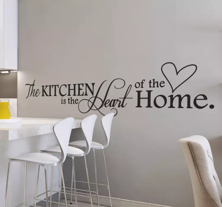 The Kitchen is the Heart of the Home kitchen wall sticker - TenStickers