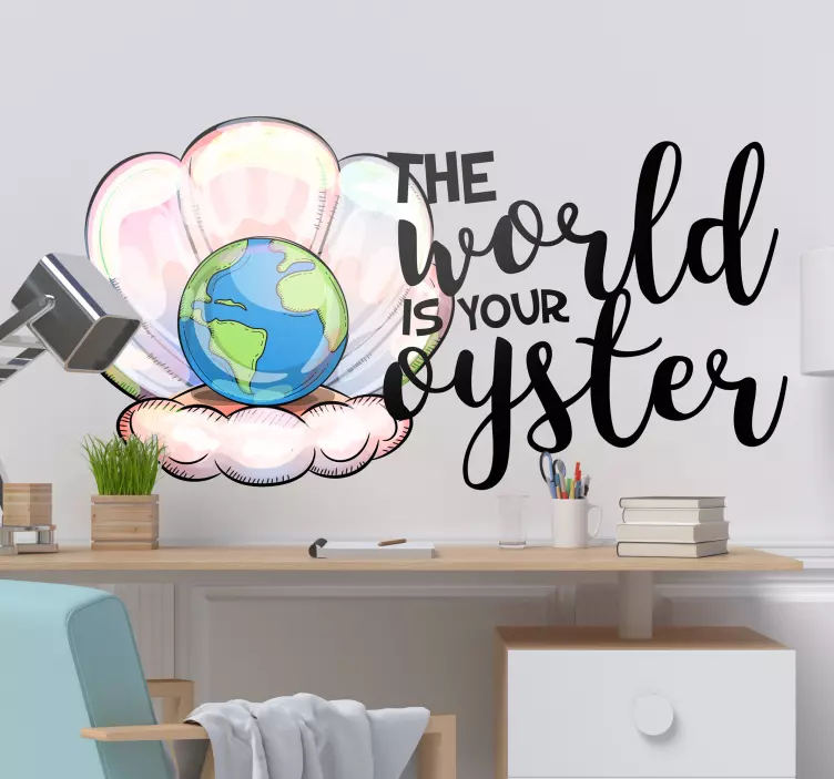 The world is your oyster fish wall sticker - TenStickers