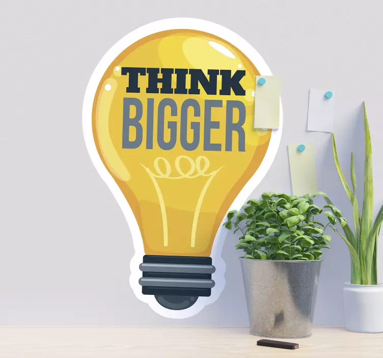 THINK BIGGER quote wall sticker - TenStickers