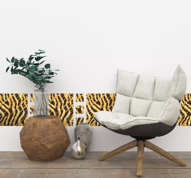 Tiger Print Wall Border Sticker - TenStickers