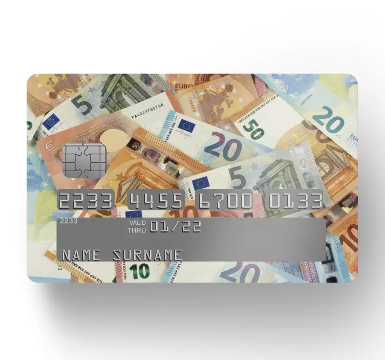 Top border euro money credit card sticker - TenStickers