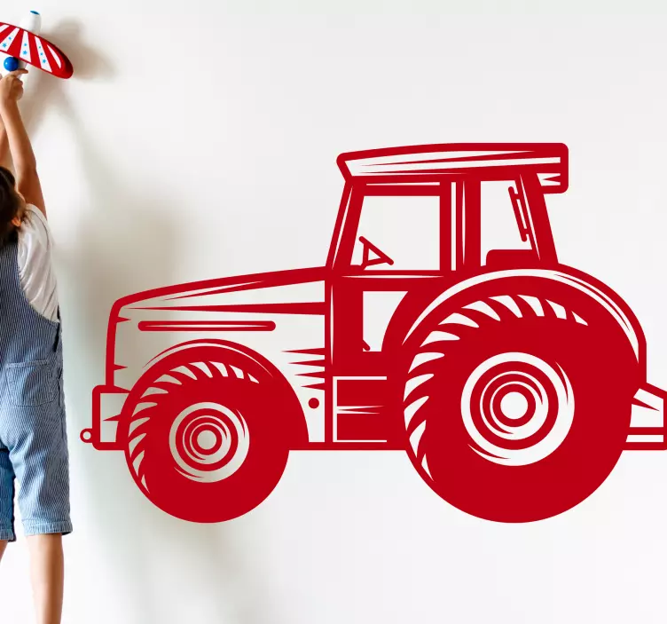 Tractor Outline farm animal wall sticker - TenStickers