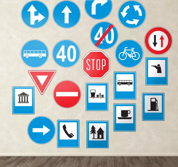 Traffic Road Signs Wall Stickers - TenStickers
