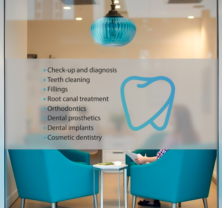 Translucent with personalised services shop window sticker - TenStickers