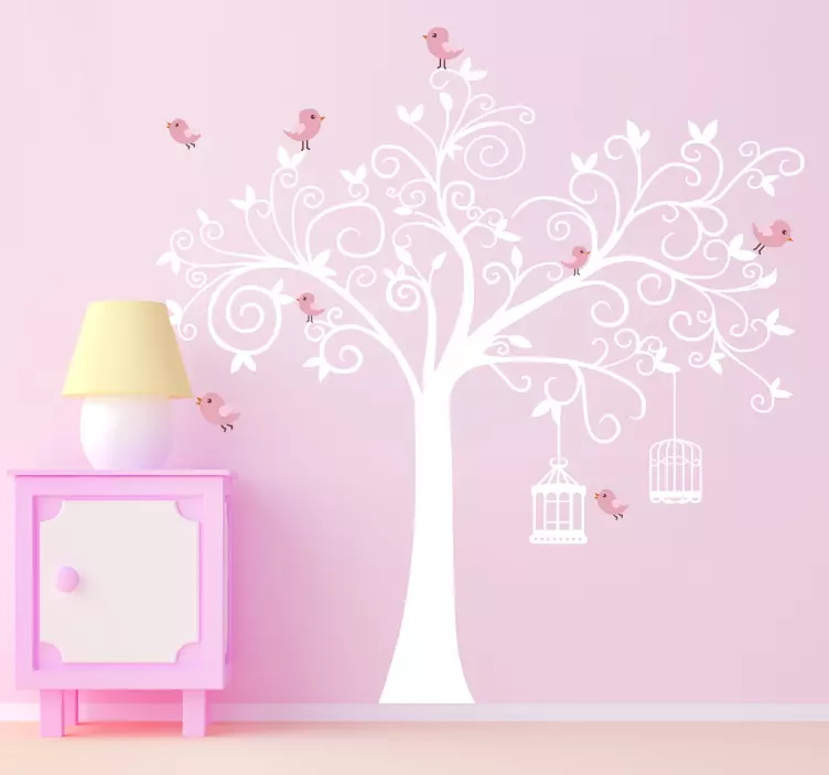 Tree & Birds Wall Sticker - TenStickers