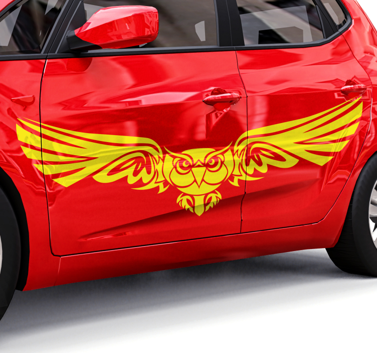 Tribal owl car decal design - TenStickers