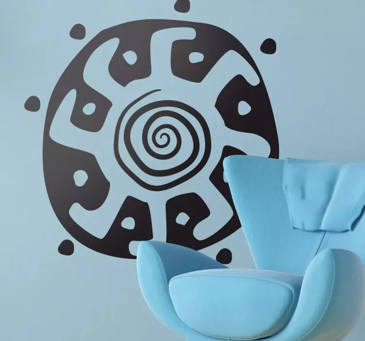 Tribal Sun Shield Wall Sticker - TenStickers