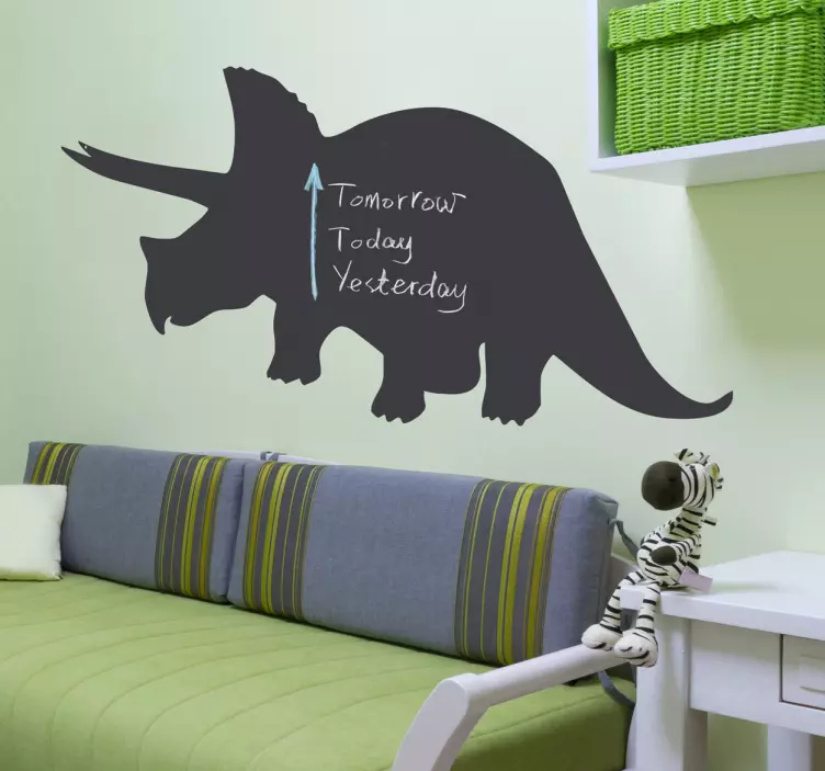 Triceratops Dinosaur Chalkboard Sticker - TenStickers