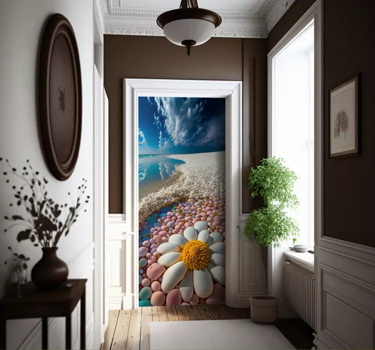 Tropical Beach door sticker - TenStickers