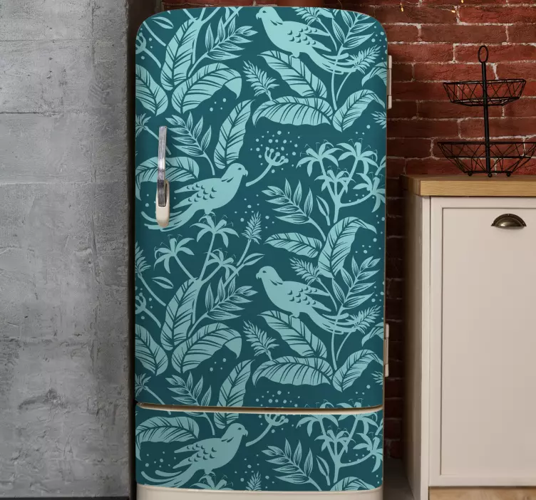Tropical Bird Patterns fridge sticker - TenStickers