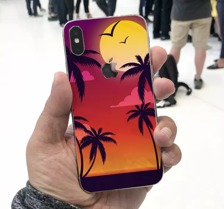 Tropical Sunset Ambiance iPhone sticker - TenStickers