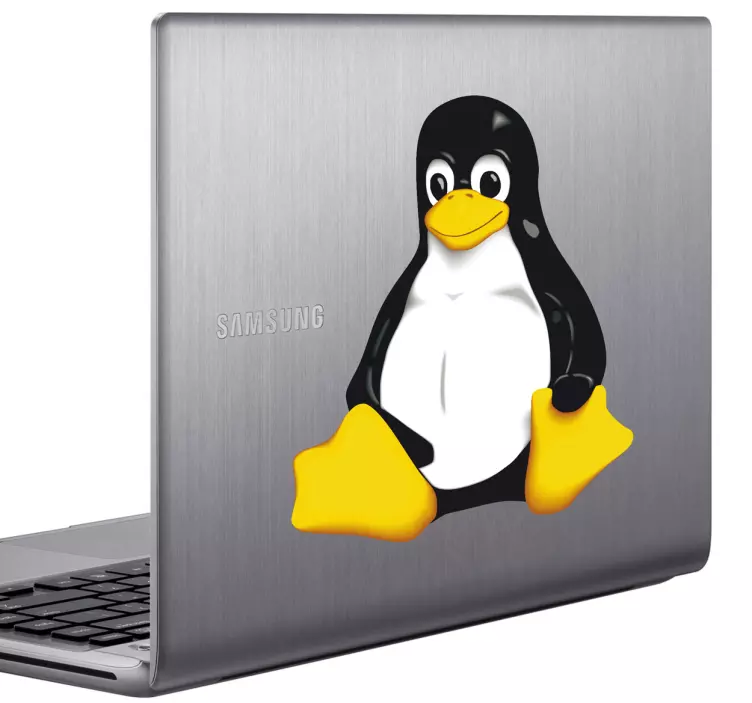 Tux linux penguin laptop sticker - TenStickers