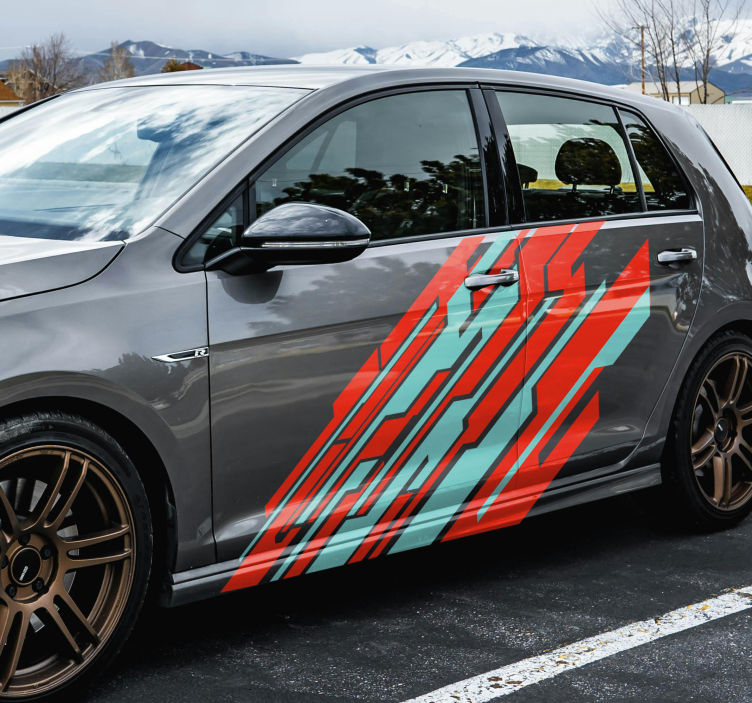 Two tones geometric design car sticker - TenStickers