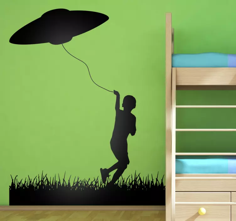 UFO kite baloon space wall sticker - TenStickers