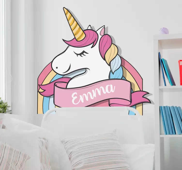 Unicorn Customisable Wall Sticker - TenStickers