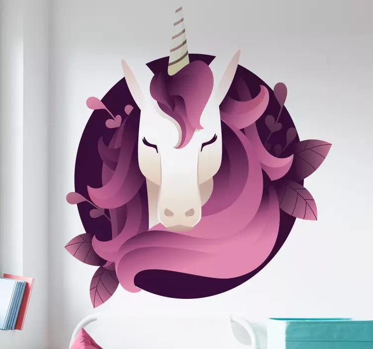 Unicorn Head Silhouette wall sticker for kids - TenStickers