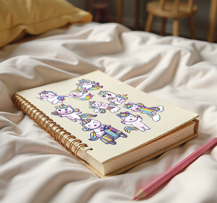 Unicorn design set wall sticker for kids - TenStickers