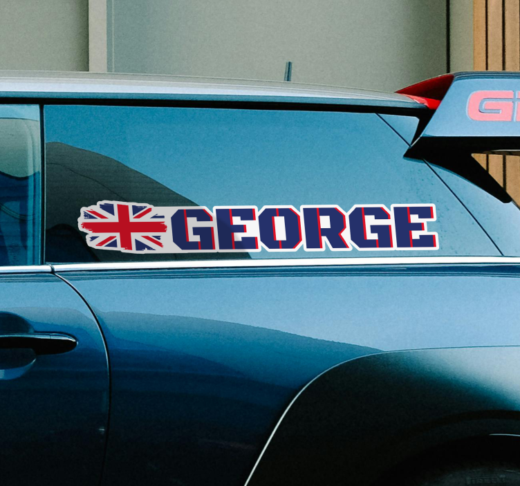 Personalised name United Kingdom flag car sticker - TenStickers