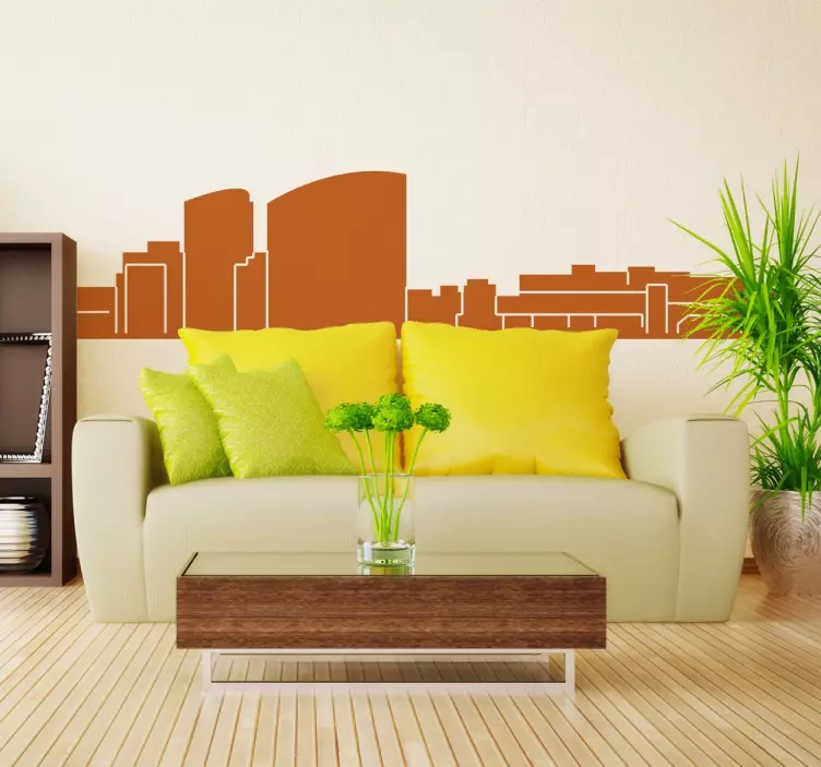Urban City Silhouette cityscape wall sticker - TenStickers