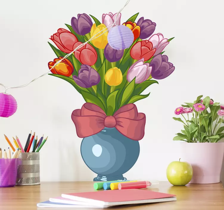 Vase of Flowers wall sticker - TenStickers