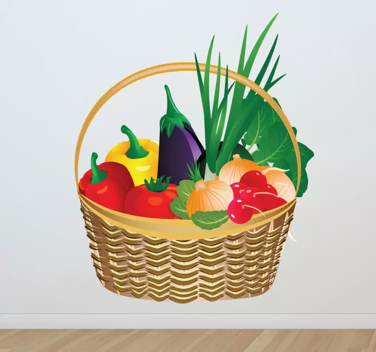 Vegetable Basket kitchen wall sticker - TenStickers