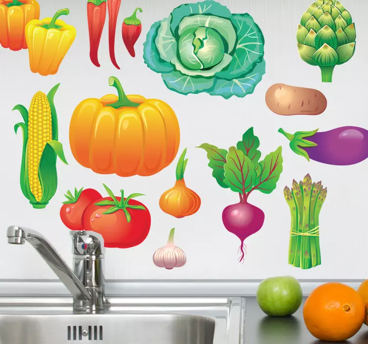 Different vegetables kitchen wall sticker - TenStickers