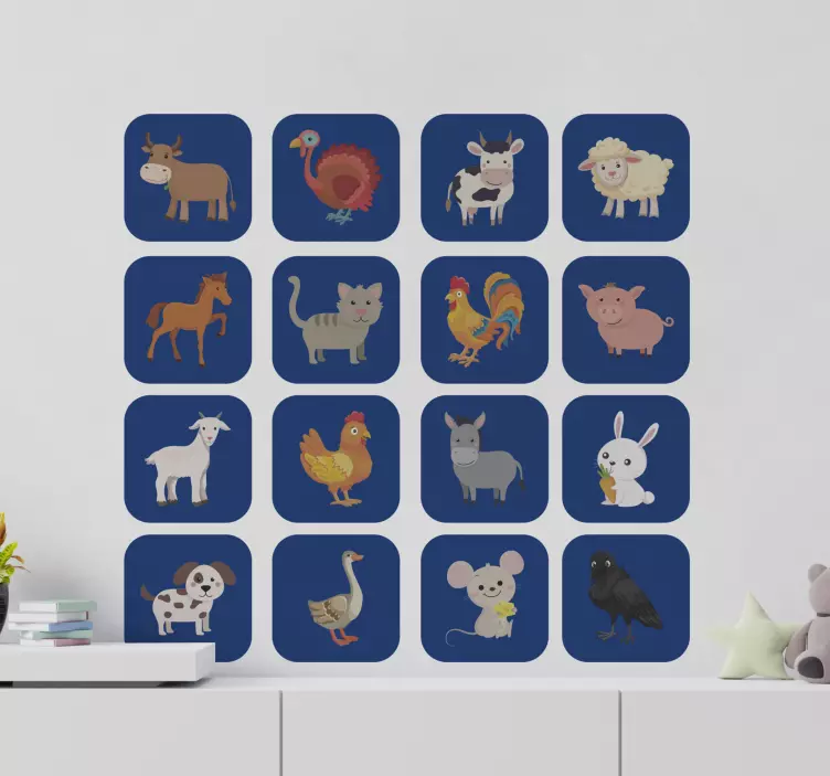 Vibrant Farm Animals farm animal wall sticker - TenStickers