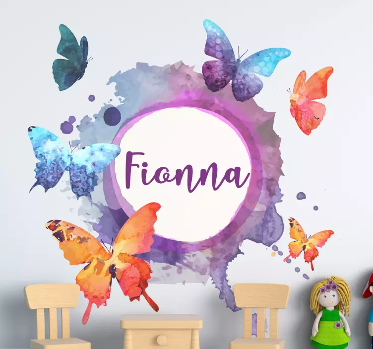 Vibrant butterfly composition wall sticker for kids - TenStickers