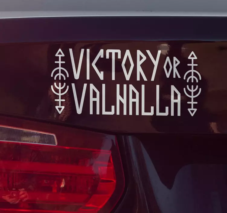 Victory or Valhalla car sticker - TenStickers
