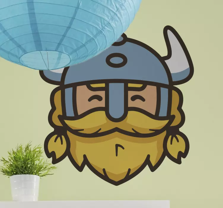 Viking character face wall sticker - TenStickers
