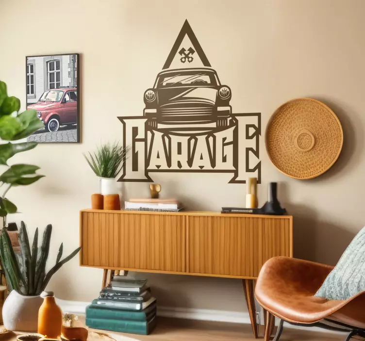 vintage decorative garage car decal - TenStickers