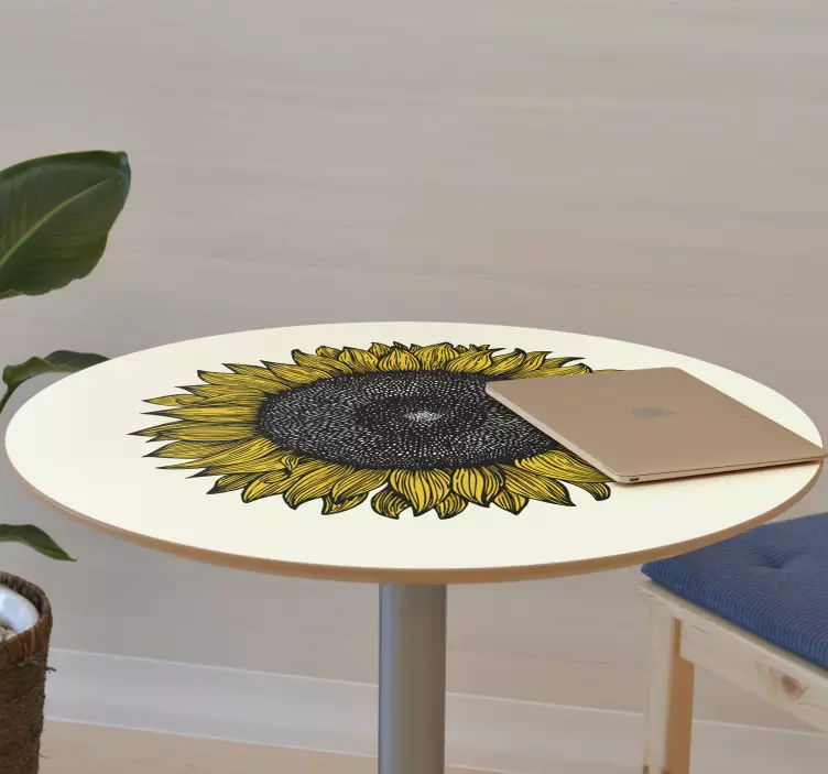 Vintage one sunflower flower wall sticker - TenStickers