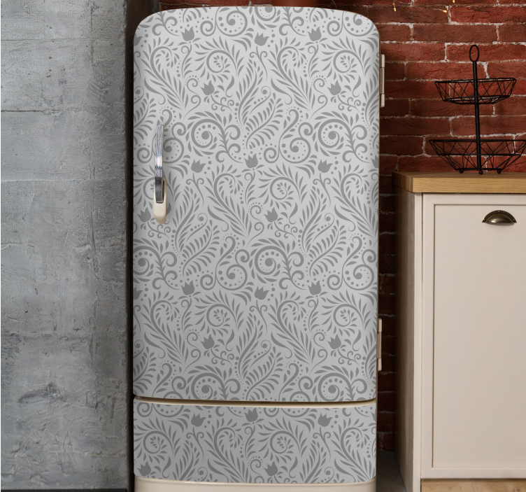 Vintage ornamental flowers background fridge vinyl wrap - TenStickers