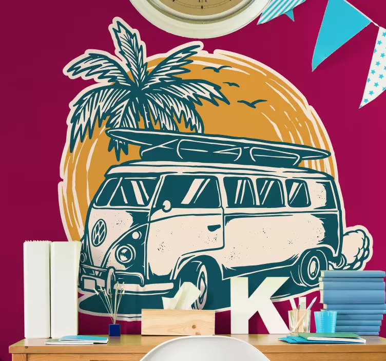 Vintage Surf Van wall sticker - TenStickers
