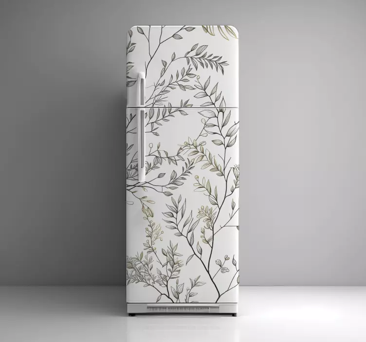 Leaves and branches fridge sticker - TenStickers
