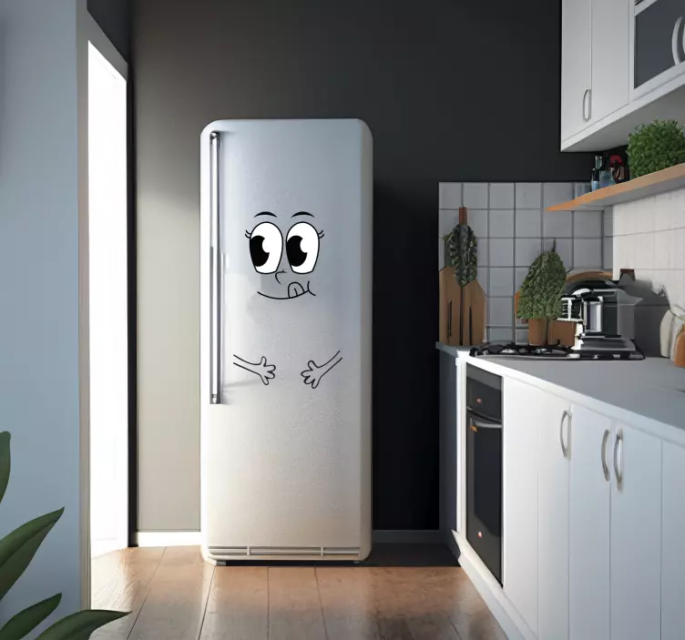 Vinyl Face Fridge Sticker - TenStickers