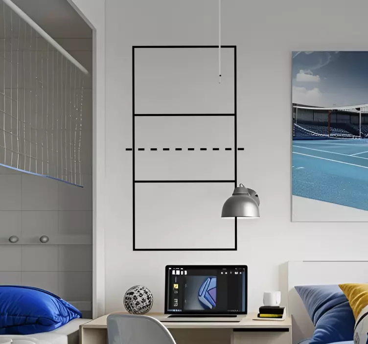 Volleyball Court Lines Wall Decor Sticker - TenStickers