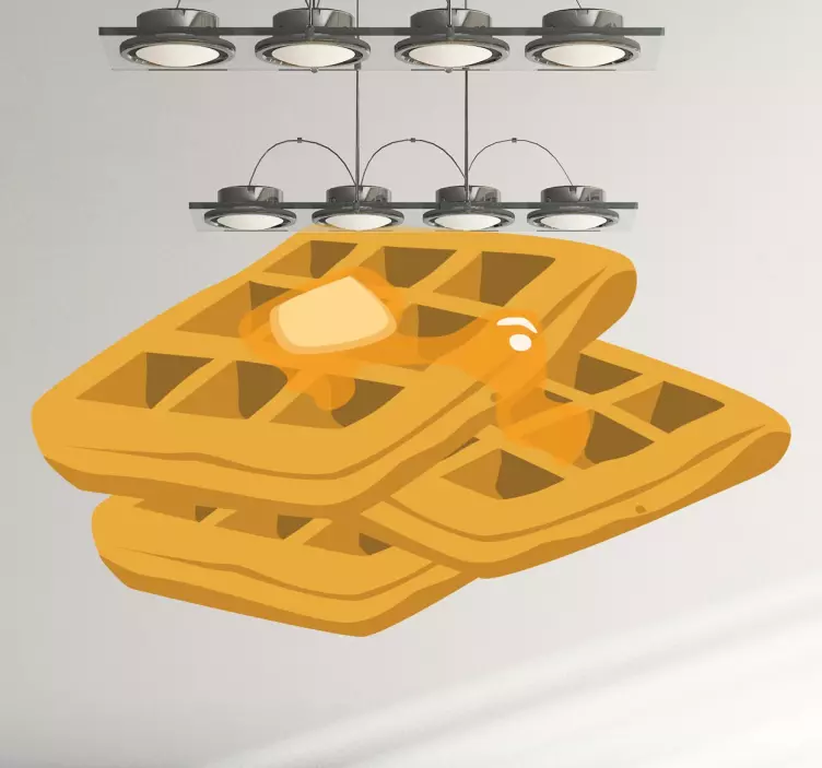 Waffles Dessert Sticker - TenStickers