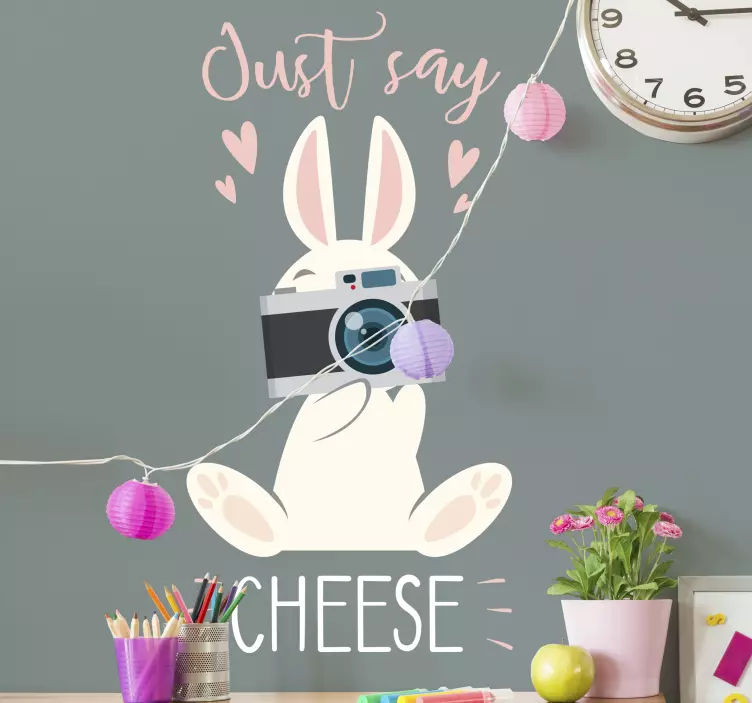 Wall decal bunny camera - TenStickers