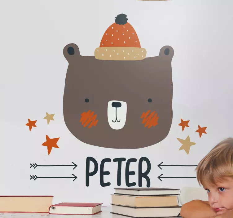 Wall sticker for kids charming bear sculpture - TenStickers
