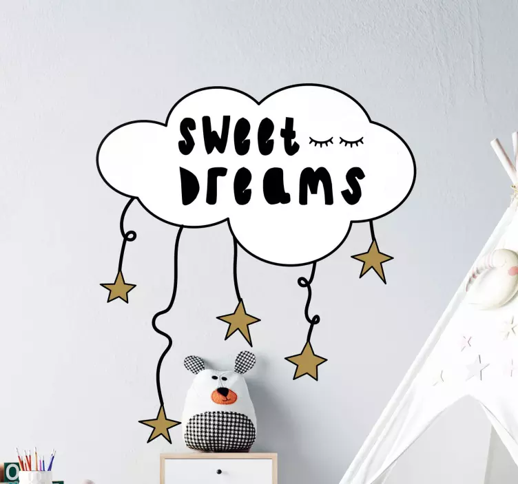 Wall sticker for kids cloud with stars - TenStickers