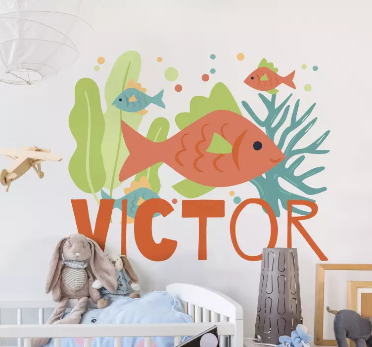 Wall sticker for kids colorful fish scene - TenStickers