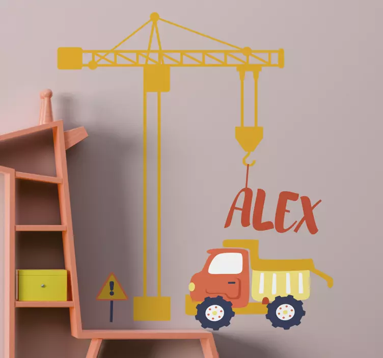 Wall sticker for kids construction crane design - TenStickers