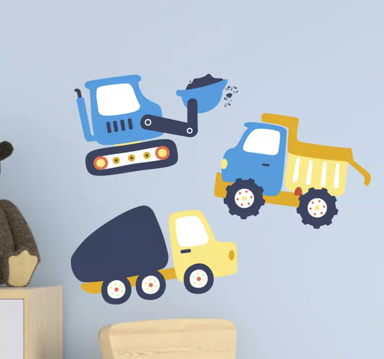Wall sticker for kids construction vehicle adventure - TenStickers
