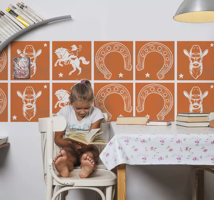 Wall sticker for kids cowboy theme art - TenStickers
