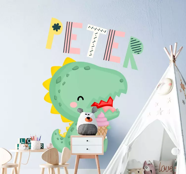 Wall sticker for kids cute dinosaur theme - TenStickers