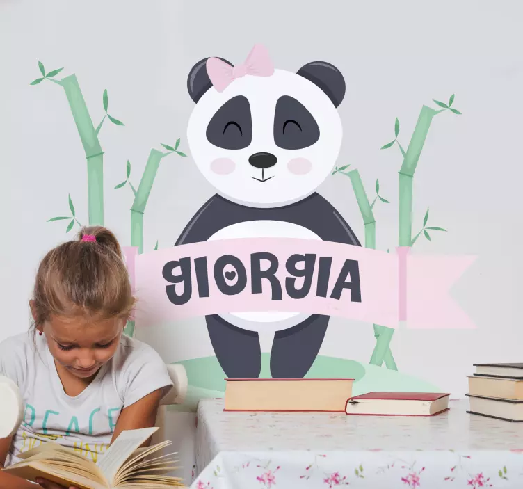 Wall sticker for kids cute panda design - TenStickers