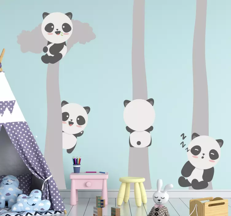 Wall sticker for kids cute panda graphics - TenStickers