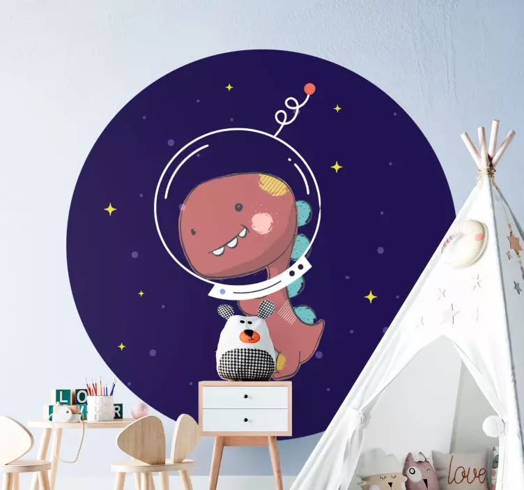 Wall sticker for kids cute space dinosaur - TenStickers